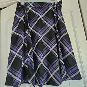 Purple & Black Plaid Skirt